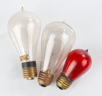 Three Antique Edison Light Bulbs