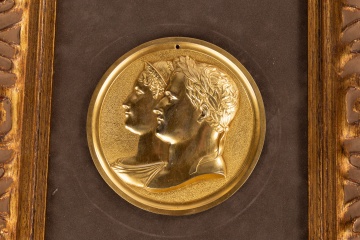 Two French Gilt Bronze Portrait Medallions