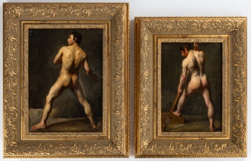 (2) 19th Century Academic Male Nude Studies