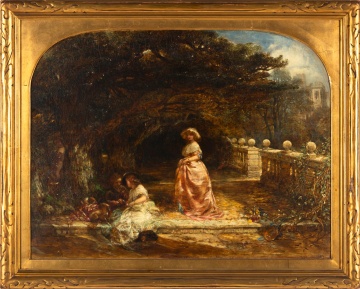 Attributed to Alfred Joseph Woolmer (British, 1805-1892) The Terrace, Haddon Hall