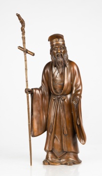 Japanese Bronze Meiji Statue of Jyurojin
