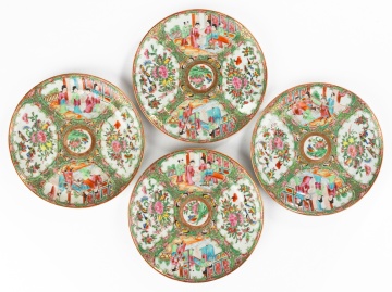 Four Chinese Rose Medallion Plates