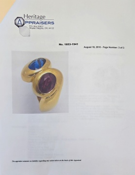 Men's 22K Gold, Ruby, & Sapphire Ring