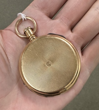 August Saltzman 18K Gold Hunter Case Pocket Watch