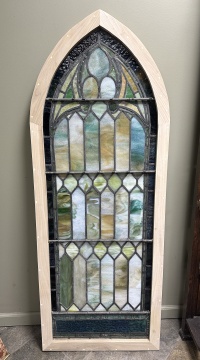 Pair of Tiffany Studios Ornamental Transom Windows