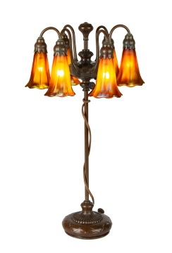 Rare Tiffany Studios Six-Light Lily Lamp