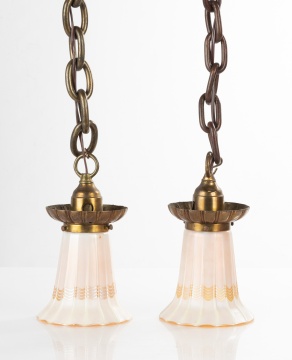 Pair of Quezal Hanging Fixtures