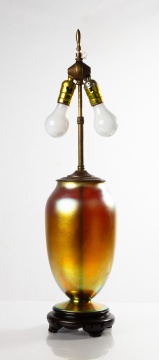 Steuben Gold Aurene Table Lamp