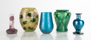 Group of Five Art Glass Vases