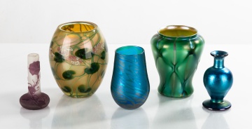 Group of Five Art Glass Vases