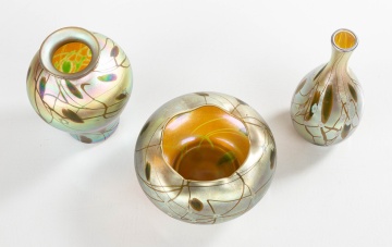 Three Steuben Millefiori Vases