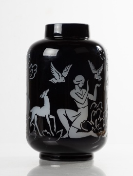 Steuben Vase with Greek Figures