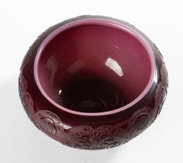 Steuben Acid Cut-Back Plum Jade Bowl