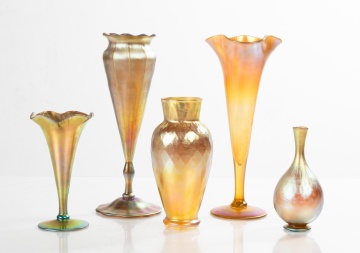 Group of Steuben Gold Aurene Vases