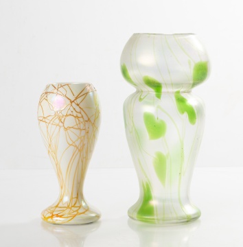 Two Steuben Decorated Vases