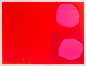 Patrick Heron (British, 1920-1999) "Two Pink Disks in Dark Reds"