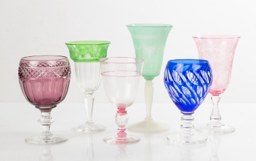 Group of Six Steuben Goblets