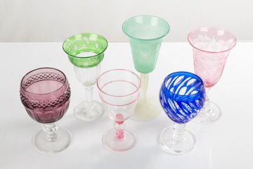 Group of Six Steuben Goblets