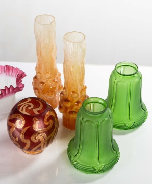 Various Art Glass Shades and Chimneys