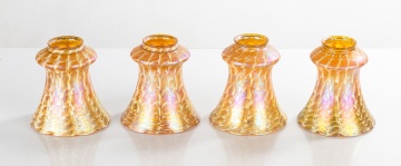 Four Quezal Art Glass Shades