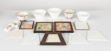 Group of Lithophane Burner Reflectors and Shades