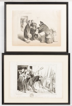 Two 19th Century Lithograph Prints by Honore Daumier