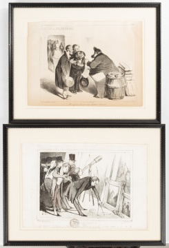 Two 19th Century Lithograph Prints by Honore Daumier