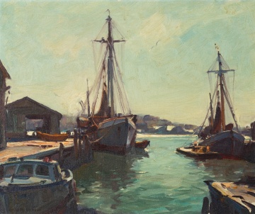 Emile A. Gruppe (American, 1896-1978) "Gloucester Waterfront"