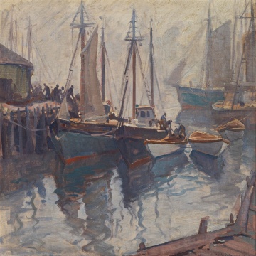 Emile A. Gruppe (American, 1896-1978) Harbor Scene