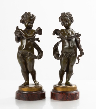 Two Grand Tour Cherub Bronze Sculptures