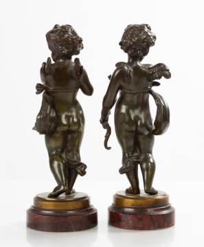 Two Grand Tour Cherub Bronze Sculptures