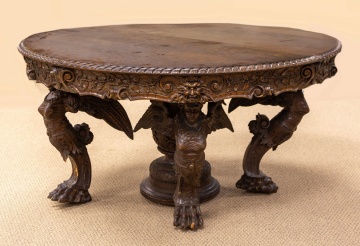 R. J. Horner Winged Maiden Oak Dining Table