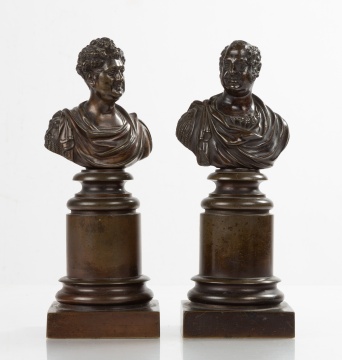 Two Grand Tour Bronze Portrait Busts