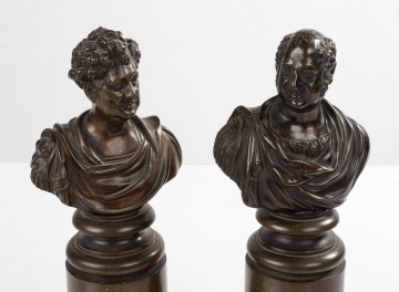 Two Grand Tour Bronze Portrait Busts