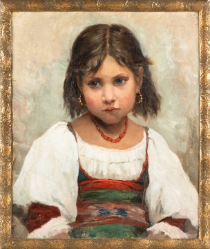 Pauline Neumuller (British, 1857-1908) Portrait of a Young Girl