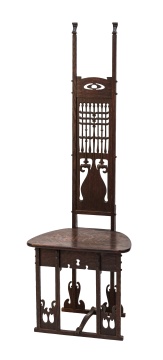 Fine & Rare Charles Rohlfs (American, 1853-1936) Oak Hall Chair