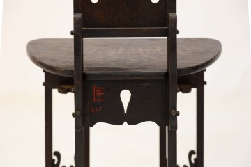 Fine & Rare Charles Rohlfs (American, 1853-1936) Oak Hall Chair