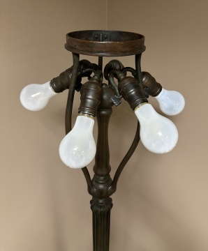 Rare Tiffany Studios Irregular Border Dogwood Floor Lamp