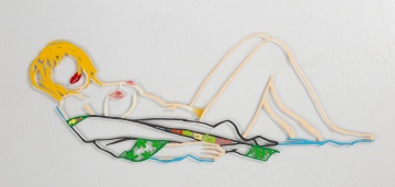 Tom Wesselmann (American, 1931-2004) "Monica Lying Down on Robe"