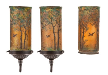 Pair of Handel Sconces with an Extra Shade