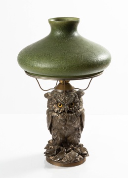 Owl lamp with Handel shade