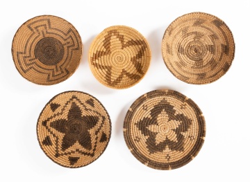 Five Native American Diminutive Pima Trays