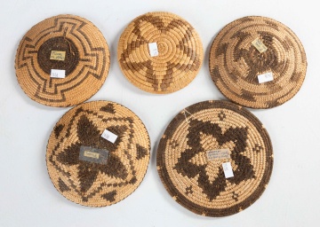 Five Native American Diminutive Pima Trays