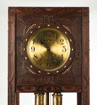 Unusual North West Coast Carved Clock