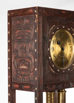 Unusual North West Coast Carved Clock