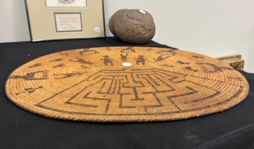 Rare Native American Pima Figural Basket Tray