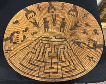 Rare Native American Pima Figural Basket Tray