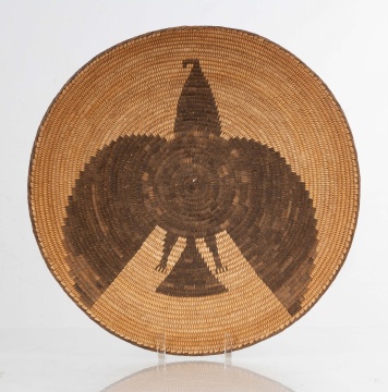 Native American Pima Bowl / Basket Tray with Condor