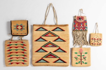 Group of Nez Perce Cornhusk Bags