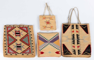 Four Nez Perce (Plateau) Corn Husk Bags